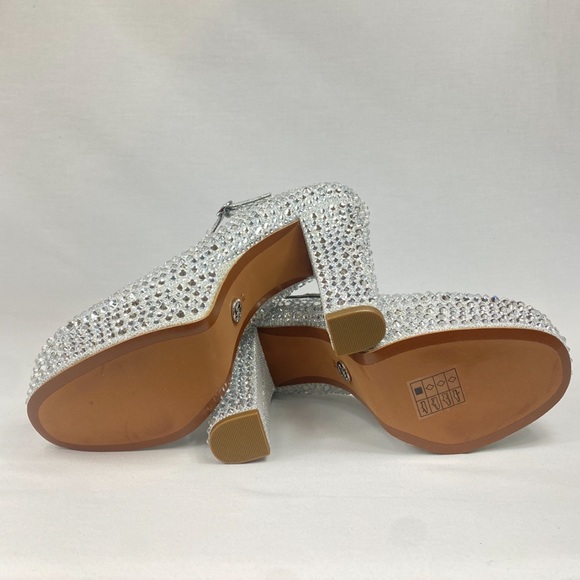 NWT Bridal MICHAEL Michael Kors Fallon Mary Jane Glitter Bedazzled Heels… - Picture 11 of 16